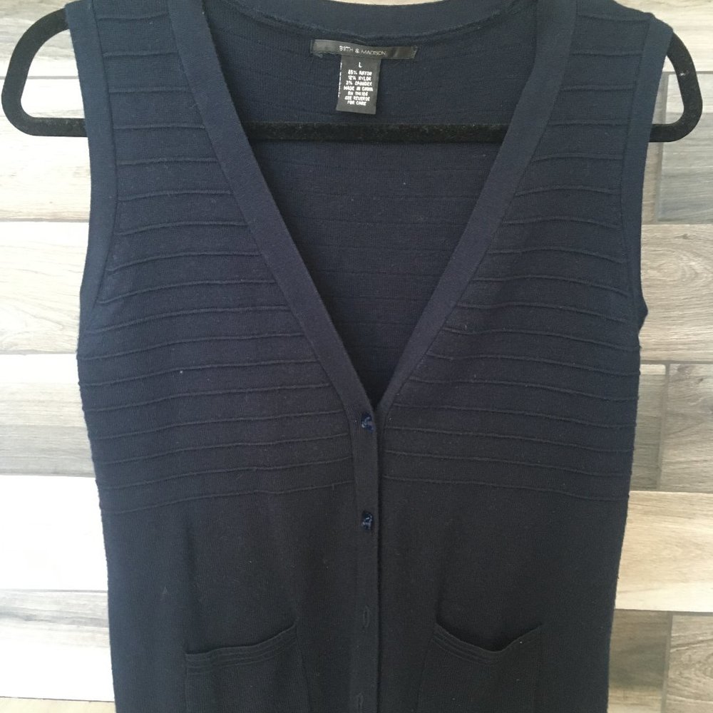 Navy blue sweater vest